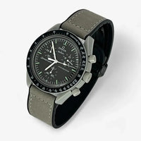 Smooth genuine leather MoonSwatch strap for the Omega x Swatch