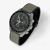 Smooth genuine leather MoonSwatch strap for the Omega x Swatch