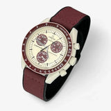 Smooth genuine leather MoonSwatch strap for the Omega x Swatch