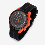 Single-pass premium rubber MoonSwatch strap for the Omega x Swatch