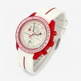 Single-pass premium rubber MoonSwatch strap for the Omega x Swatch
