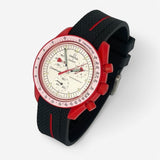 Single-pass premium rubber MoonSwatch strap for the Omega x Swatch