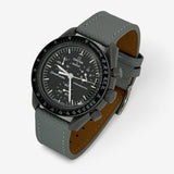 Textured genuine leather MoonSwatch strap for the Omega x Swatch