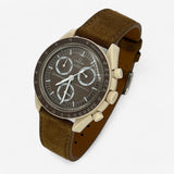Light genuine leather MoonSwatch strap for the Omega x Swatch