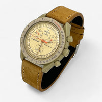Light genuine leather MoonSwatch strap for the Omega x Swatch