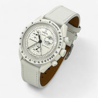 Textured genuine leather MoonSwatch strap for the Omega x Swatch