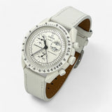 Textured genuine leather MoonSwatch strap for the Omega x Swatch