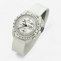Grooved quick-release rubber MoonSwatch strap for the Omega x Swatch