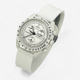 Grooved quick-release rubber MoonSwatch strap for the Omega x Swatch