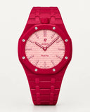 Keramikarmband in Rot mit Gehäuse für die AP x Swatch Royal Pop Otto Rosso, Frontansicht | WatchCollab