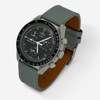 Textured genuine leather MoonSwatch strap for the Omega x Swatch