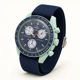 Strap for Omega x Swatch MoonSwatch Mission on Earth, premium canvas in navy