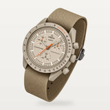 Beige NATO nylon strap on MoonSwatch Mission to Jupiter