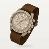 Brown NATO nylon strap on MoonSwatch Mission to Jupiter