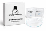 Kit de cristal templado HD WatchCollab para MoonSwatch con toallita de limpieza, adhesivo antipolvo y caja