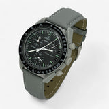 Plain genuine leather MoonSwatch strap for the Omega x Swatch