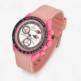 MoonSwatch strap for the Mission to the Pink Moonphase