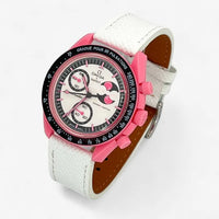 MoonSwatch strap for the Mission to the Pink Moonphase