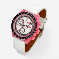 Textured genuine leather MoonSwatch strap for the Omega x Swatch
