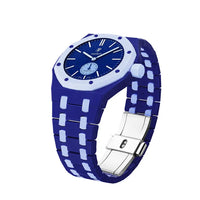 Blue Two-Tone ceramic strap for Audemars Piguet x Swatch Royal Pop | WatchCollab
