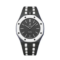 Black & White ceramic strap for Audemars Piguet x Swatch Royal Pop | WatchCollab