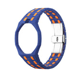 Blue & Orange ceramic strap for Audemars Piguet x Swatch Royal Pop | WatchCollab