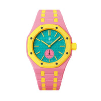 Pink & Yellow ceramic strap for Audemars Piguet x Swatch Royal Pop | WatchCollab