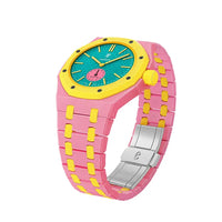 Pink & Yellow ceramic strap for Audemars Piguet x Swatch Royal Pop | WatchCollab
