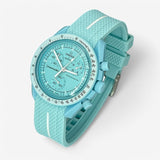 Single-pass premium rubber MoonSwatch strap for the Omega x Swatch
