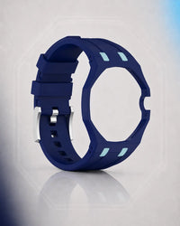 Two-tone strap and case for the AP x Swatch Royal Pop Làn Ba, crown at 3 opening | WatchCollab