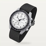 Correa de lona premium gris en MoonSwatch Mission 1965