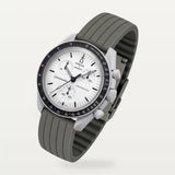 Correa de caucho estriada gris en MoonSwatch Mission 1965