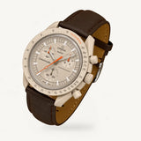 Dark brown plain leather strap for the Omega x Swatch MoonSwatch Mission to Jupiter