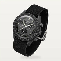 Bracelet toile premium noir sur MoonSwatch Mission to Mercury