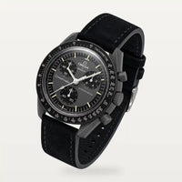 Bracelet cuir clair noir sur MoonSwatch Mission to Mercury