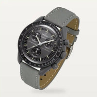 Bracelet cuir uni gris sur MoonSwatch Mission to Mercury