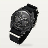 Bracelet NATO noir sur MoonSwatch Mission to Mercury