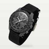 Bracelet NATO lisse noir sur MoonSwatch Mission to Mercury