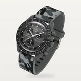 Bracelet caoutchouc militaire camouflage sur MoonSwatch Mission to Mercury
