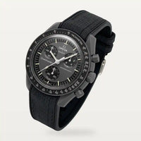 Bracelet caoutchouc premium noir sur MoonSwatch Mission to Mercury