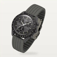 Bracelet caoutchouc nervuré gris sur MoonSwatch Mission to Mercury
