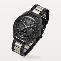 Bracelet maillons acier noir et argent sur MoonSwatch Mission to Mercury
