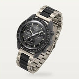 Bracelet maillons acier argent et noir sur MoonSwatch Mission to Mercury