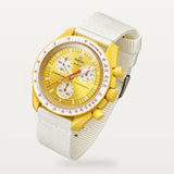 Bracelet NATO blanc sur MoonSwatch Mission to the Sun
