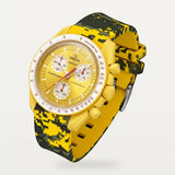 Bracelet caoutchouc militaire camouflage jaune sur MoonSwatch Mission to the Sun