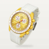 Bracelet caoutchouc premium blanc sur MoonSwatch Mission to the Sun