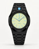 Black steel strap with black screws on the AP x Swatch Royal Pop Blaue Acht