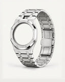 WatchCollab silver steel bracelet and octagonal case for the Royal Pop Blaue Acht, shown without the watch