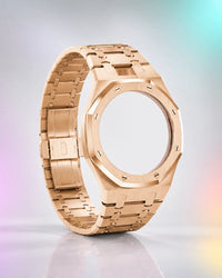 WatchCollab gold steel bracelet and octagonal case for the Royal Pop Huit Blanc, shown without the watch