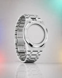 WatchCollab silver steel bracelet and octagonal case for the Royal Pop Huit Blanc, shown without the watch